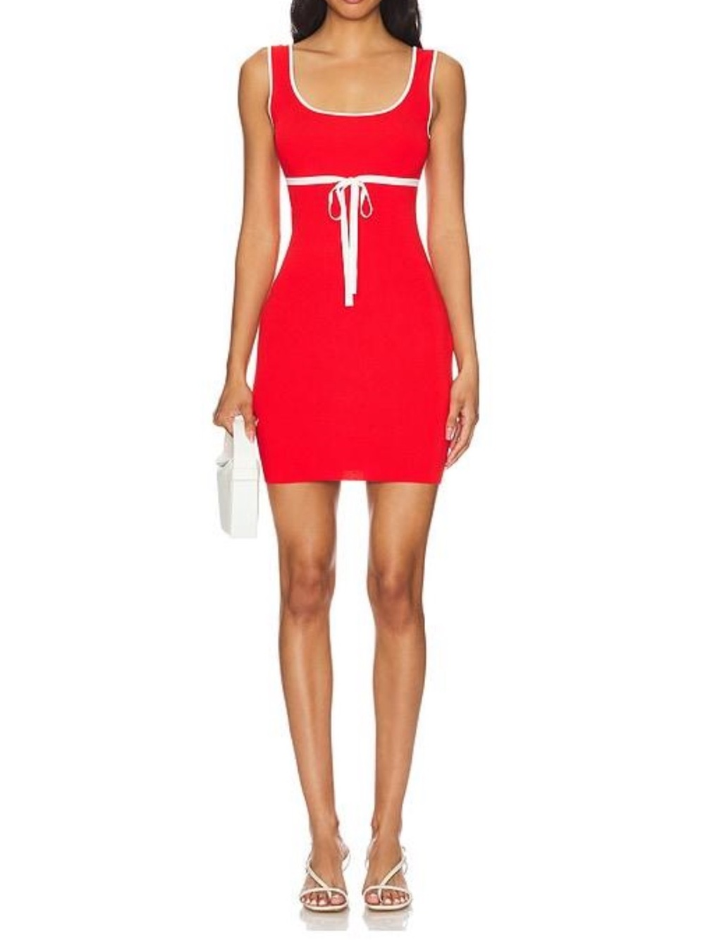 Amanda Uprichard Red Mini Dress with White Trim